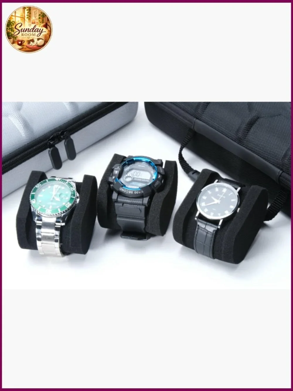 5 Slot Hard Watch Travel Case Box Organizer with Pillows